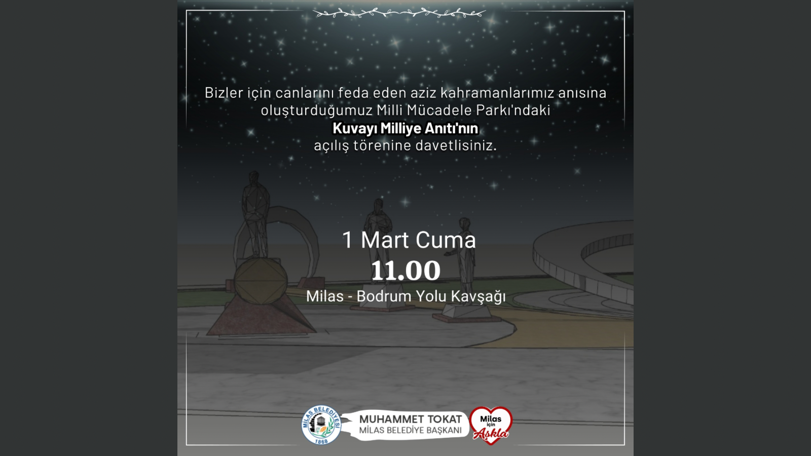 Milas Belediyesi, Milas Şehitleri ve Kuvayı Milliye Anıtı Projesi’ni tamamlayarak önemli bir çalışmaya