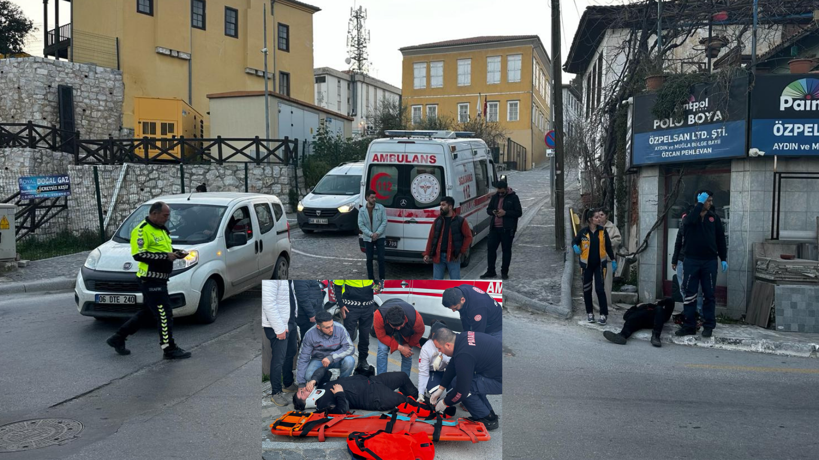 Muğla’nın Milas ilçesinde otomobil ile Motosikletli kurye çarpıştı.