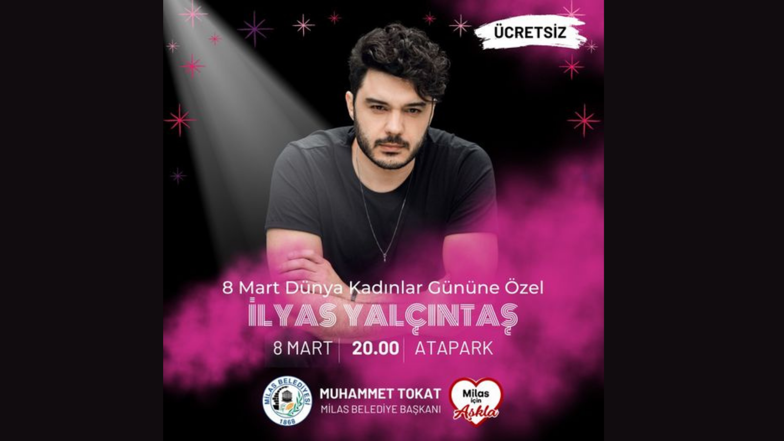 İlyas Yalçıntaş, 8 Mart’ta Milas Atapark’ta Sahne Alacak Milas Belediyesi, 8 Mart Dünya Emekçi Kadınlar Günüdolayısıyla müziğin güçlü ismi İlyas Yalçıntaş’ı ağırlayacak.