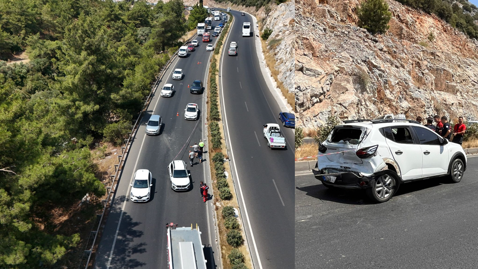 Muğla’nın Milas ilçesinde, Milas-Bodrum karayolunun Karakaya Mevkii’nde TIR ile otomobil
