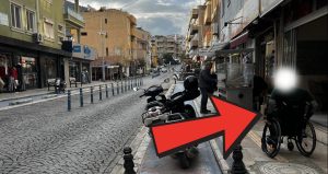 Muğla’nın Milas ilçesinde bulunan Gümüşkesen Caddesi’nde bisiklet yolu ve kaldırımlara