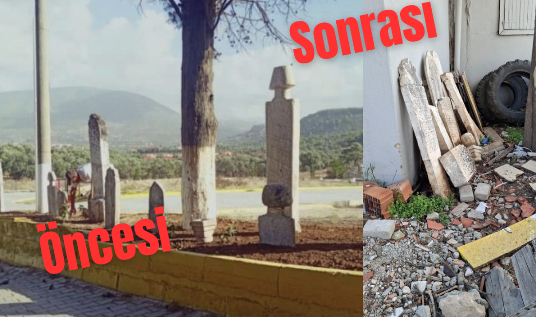Milas Mezarlığı'nda geçmiş yıllarda sergilenmek üzere toplanan tarihi mezar taşlarının,
