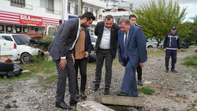 Muğla’nın Milas ilçesinde etkili olan şiddetli yağışın ardından Milas Belediye