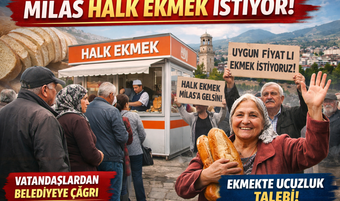 Milaslı Vatandaşlardan Halk Ekmek Talebi Muğla’nın Milas ilçesinde vatandaşlar, artan yaşam maliyetleri ve ekmek fiyatlarındaki