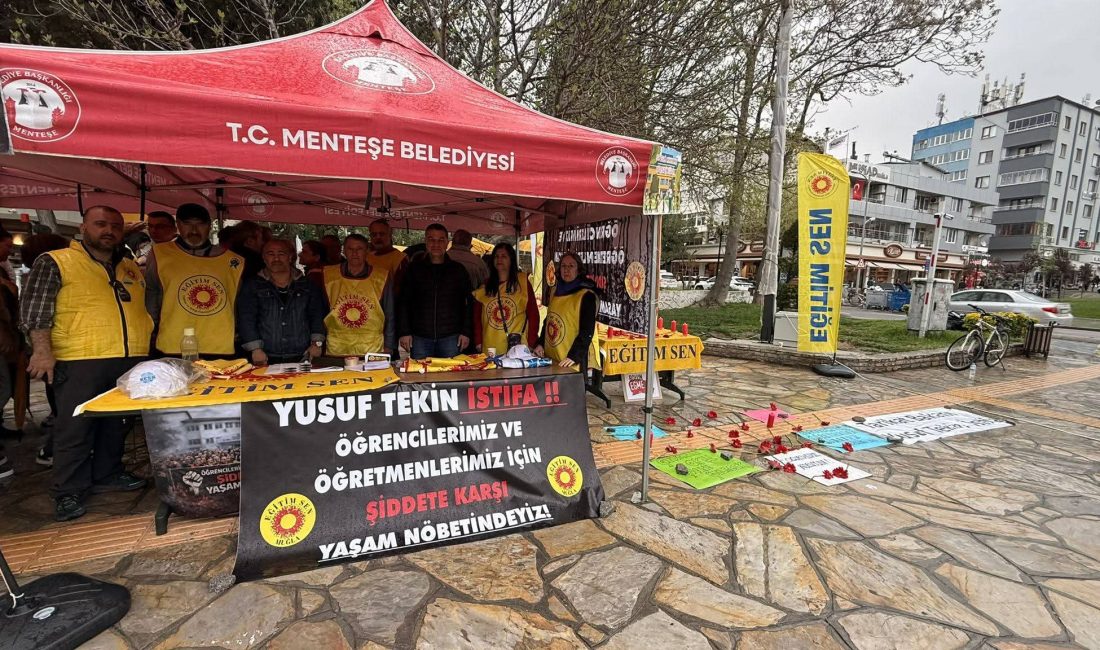 Muğla’da Eğitim Sen Muğla Şubesi tarafından, okullarda artan şiddet olaylarına
